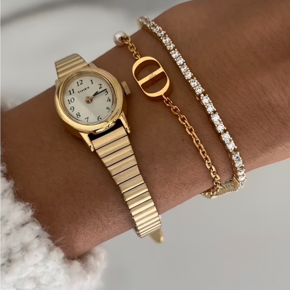 💍14KT Gold Plated CZ Tennis Bracelet 6.5” yellow gold